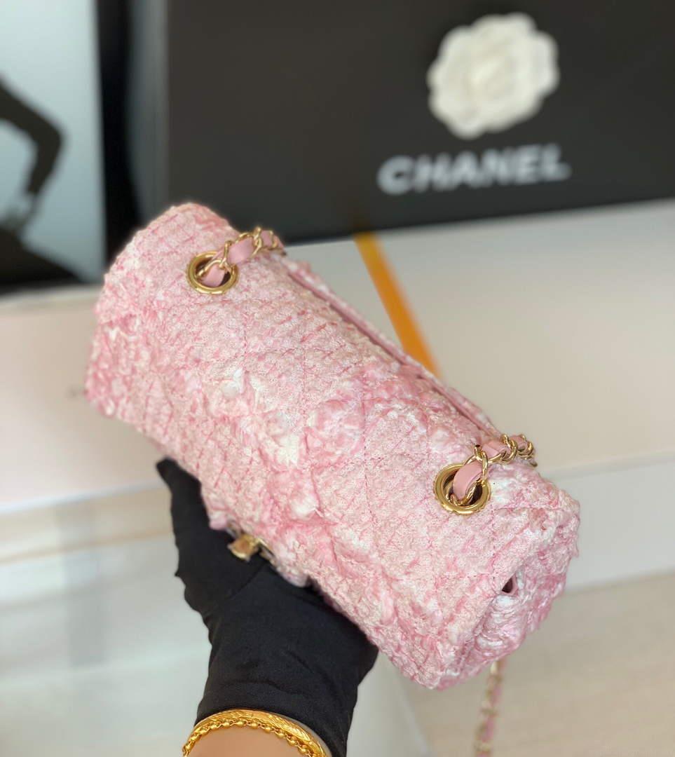 Chanel 1116 Chanel Flap bag Woolen A69900 Pink