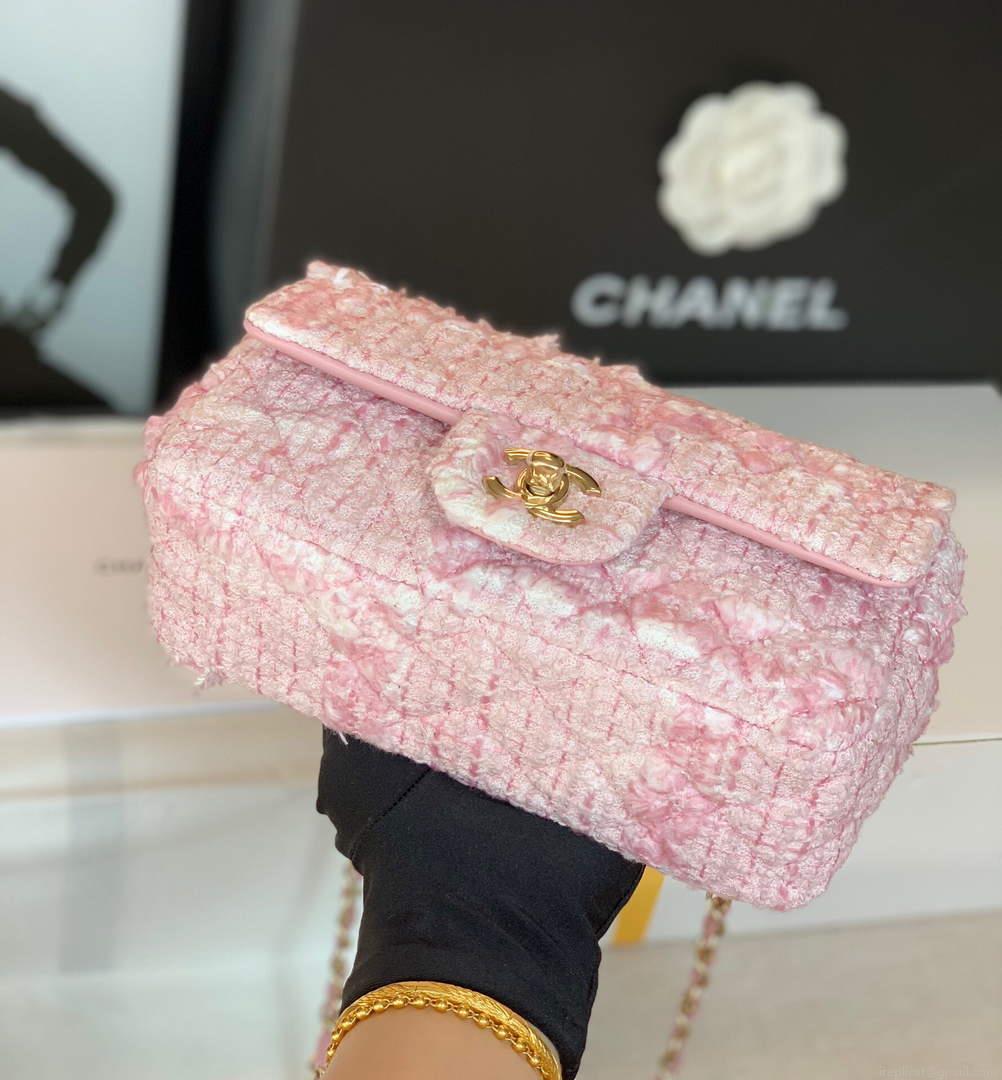 Chanel 1116 Chanel Flap bag Woolen A69900 Pink