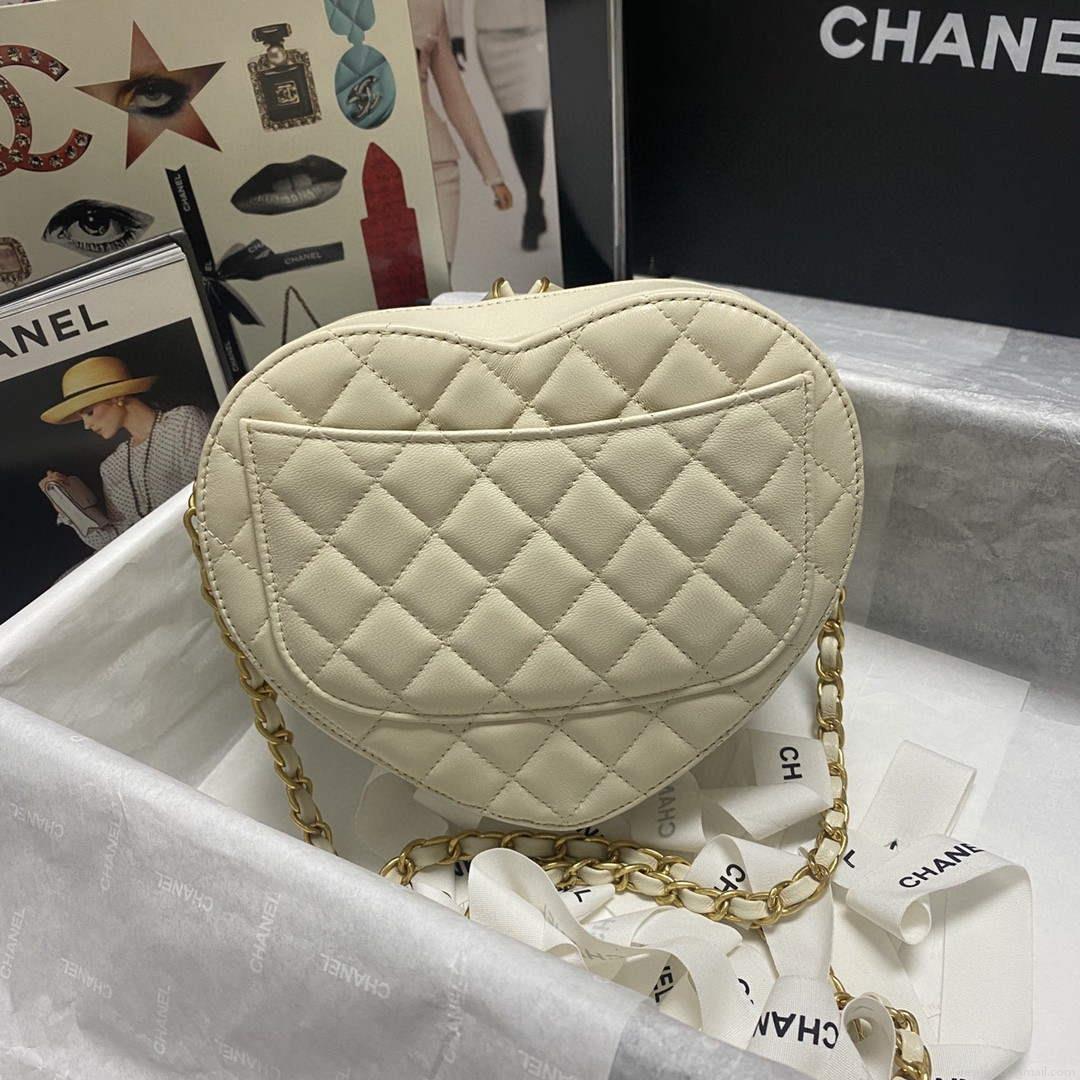 Chanel AS2928 Flap Large Heart Bag Lambskin AS3191 Beige