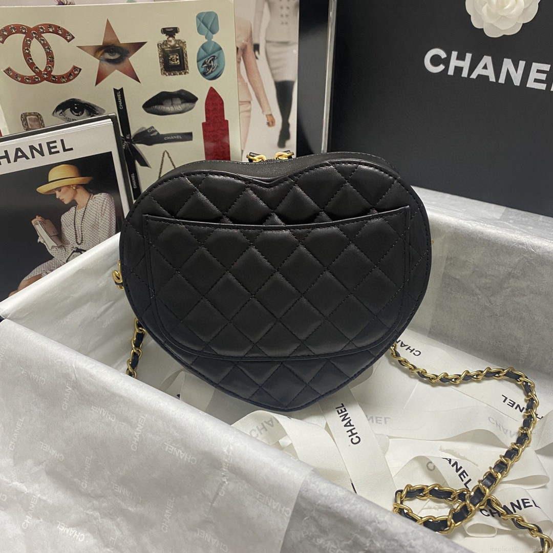 Chanel AS2928 Flap Large Heart Bag Lambskin AS3191 Black