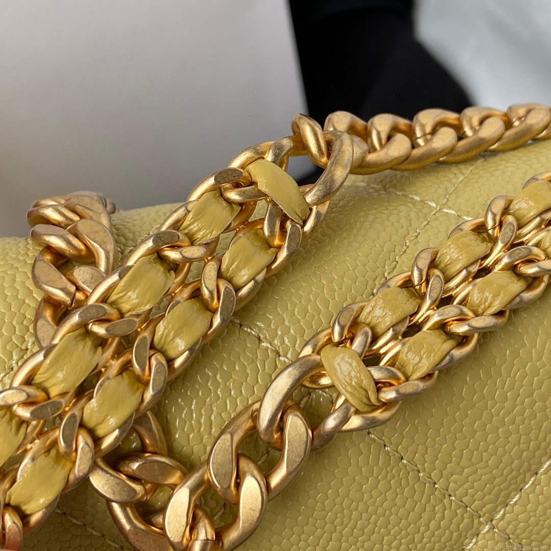 Chanel AS3108 Chanel Flap bag Grained Calfskin Yellow