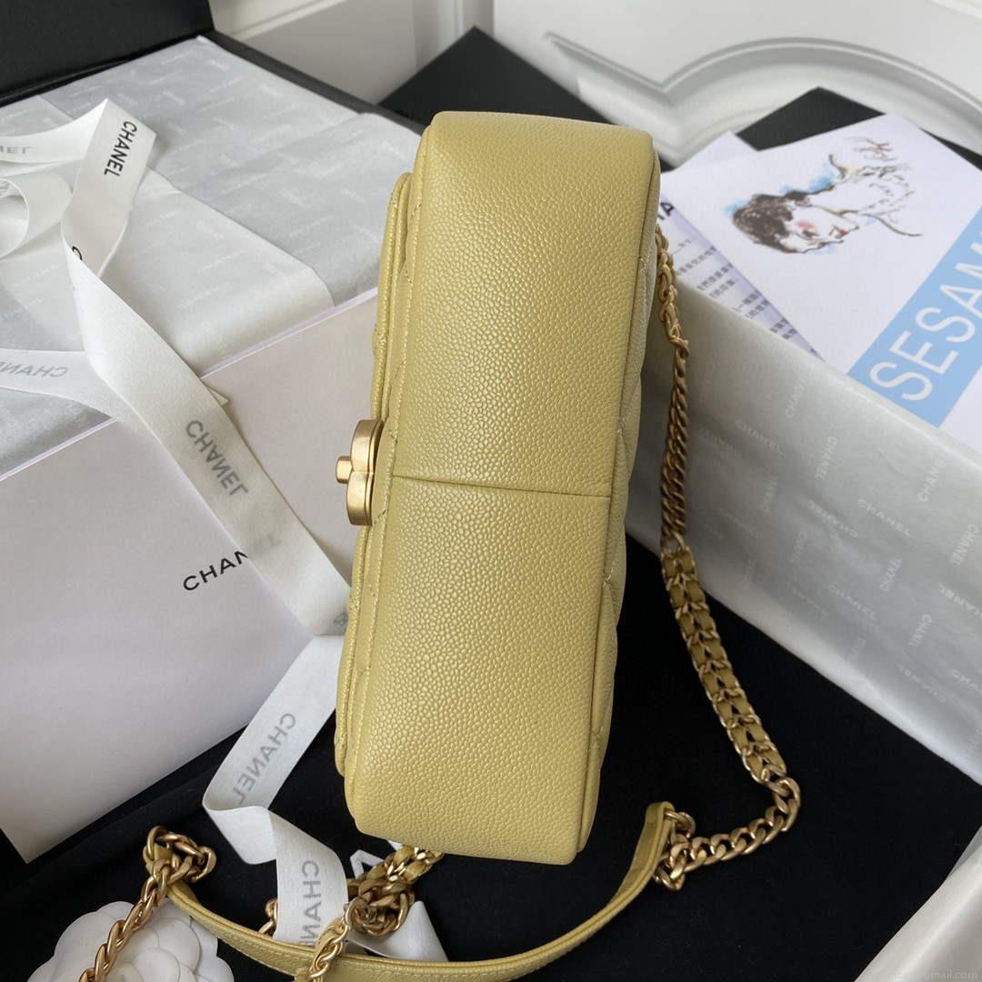Chanel AS3108 Chanel Flap bag Grained Calfskin Yellow