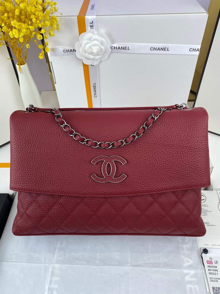 Chanel AS8095 Chanel Flap bag Calfskin Wine Red