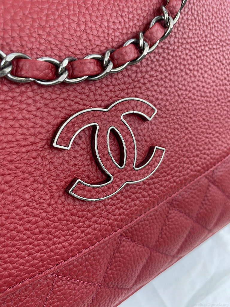 Chanel AS8095 Chanel Flap bag Calfskin Wine Red