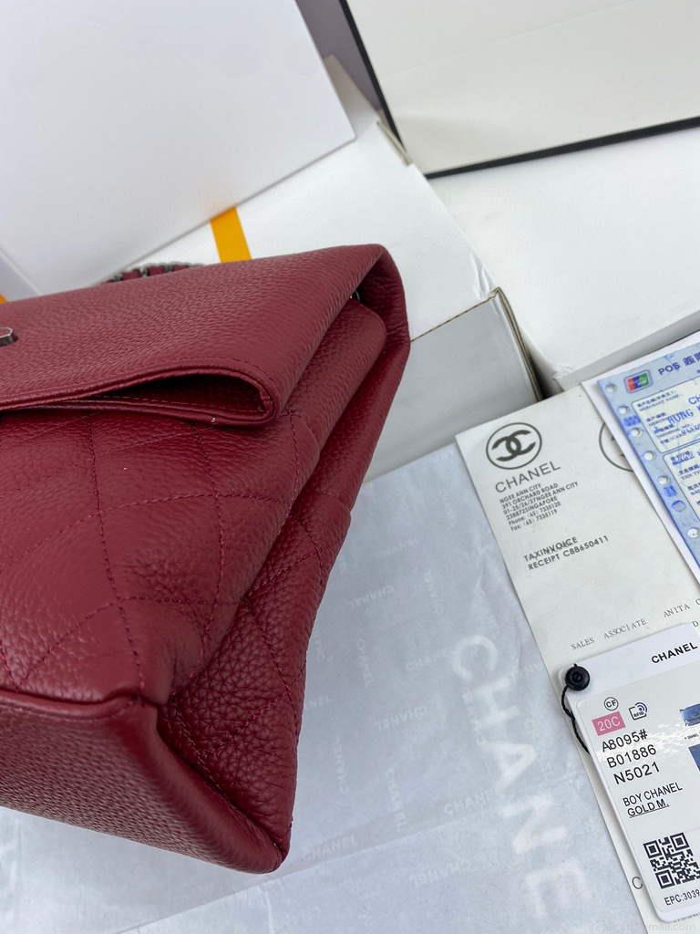 Chanel AS8095 Chanel Flap bag Calfskin Wine Red