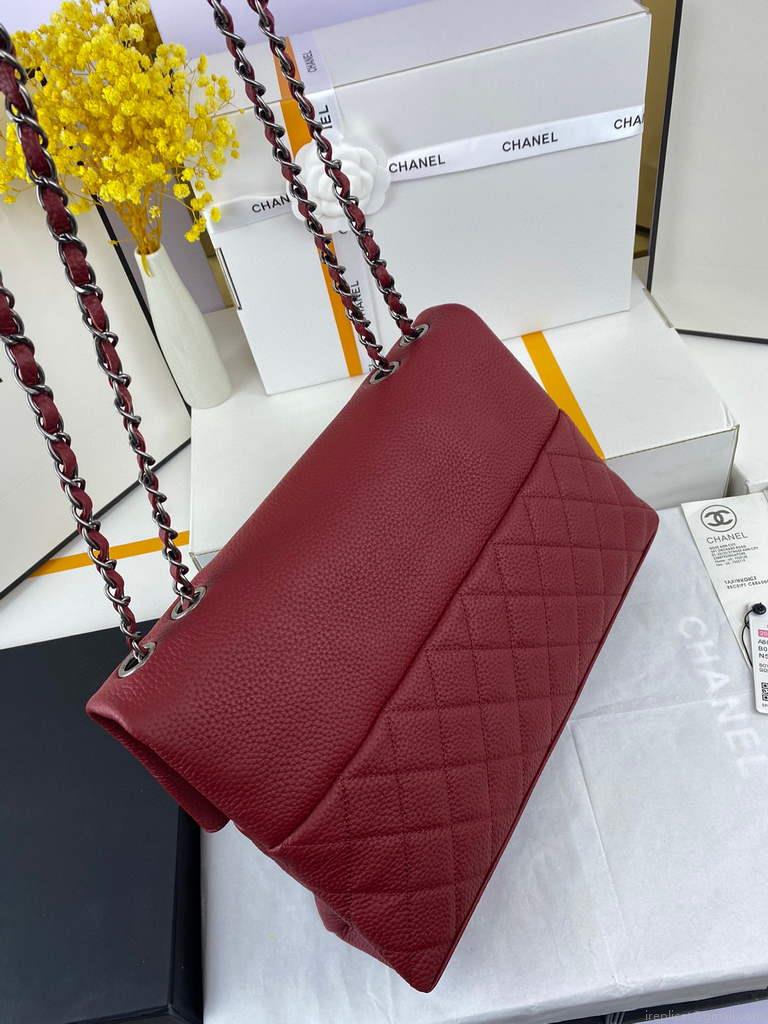 Chanel AS8095 Chanel Flap bag Calfskin Wine Red