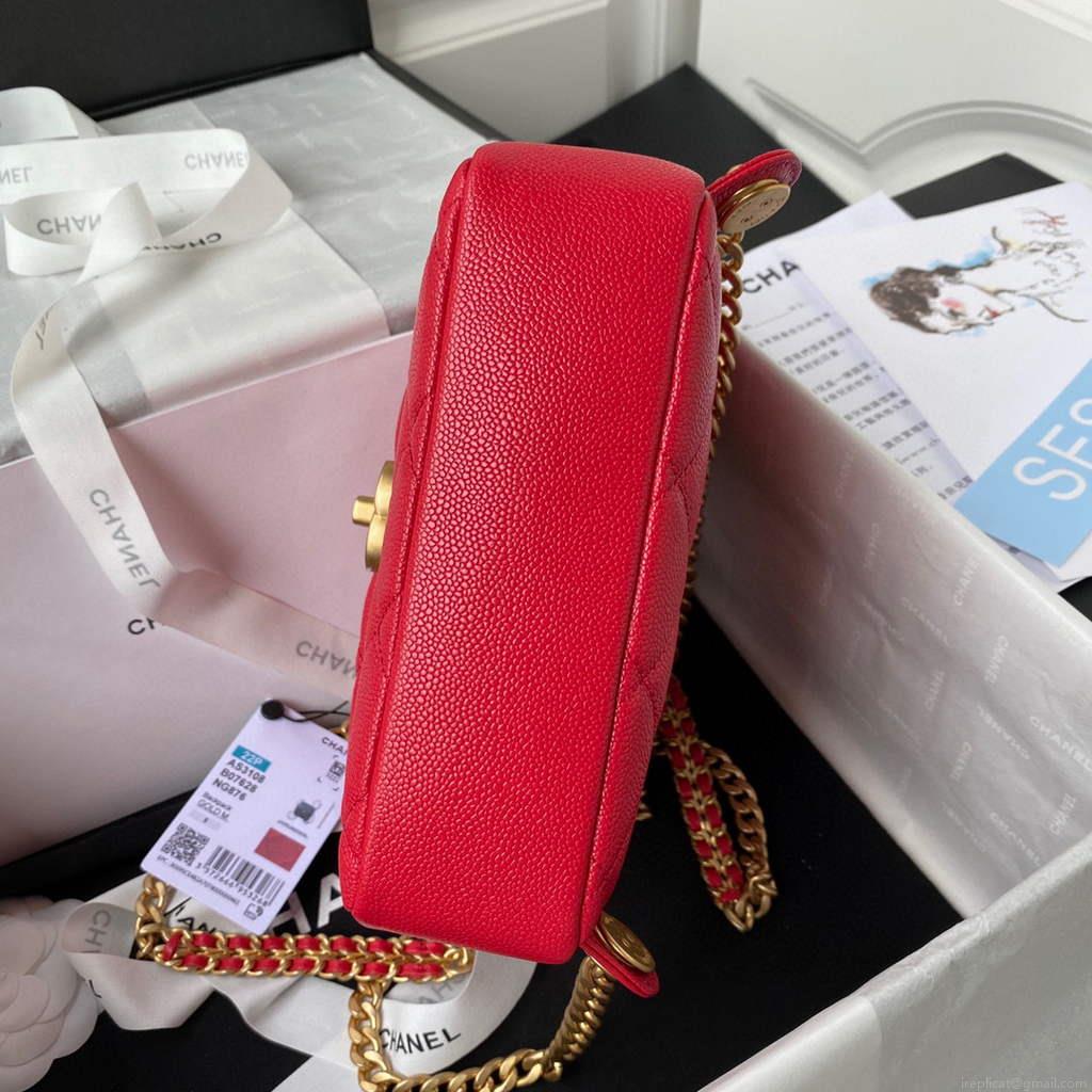 Chanel AS3108 Backpack Chanel flap bag Calfskin Red