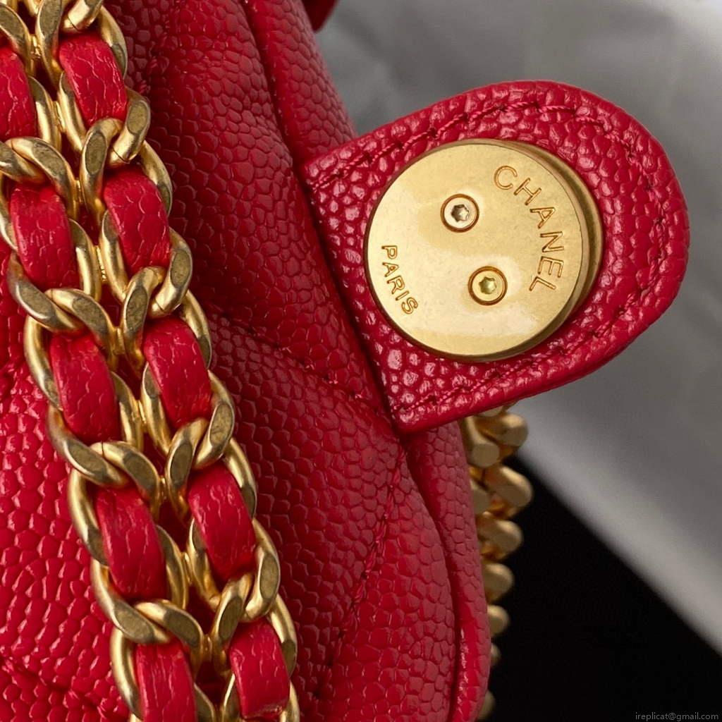 Chanel AS3108 Backpack Chanel flap bag Calfskin Red