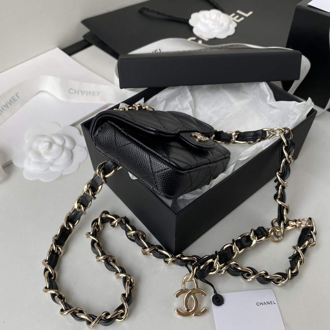 Chanel AP2305 Chanel Mini Flap bag Calfskin Blacck