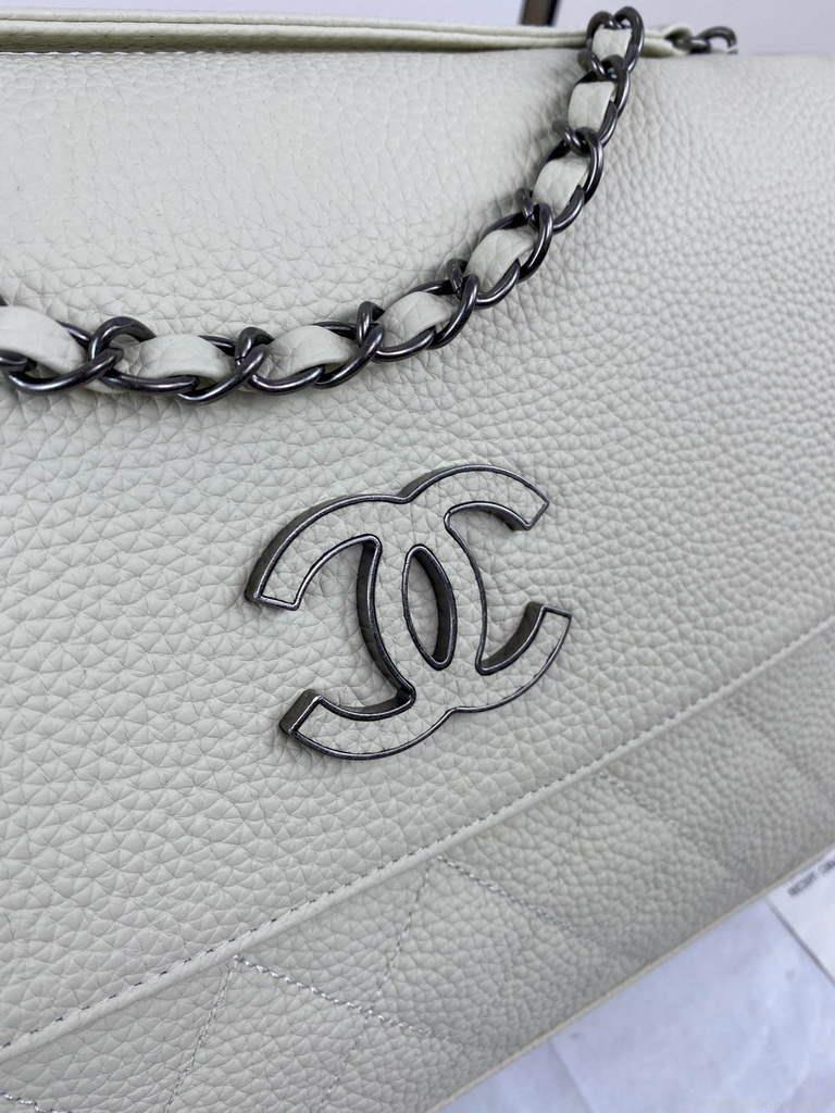 Chanel AS8095 Chanel Flap bag Calfskin White