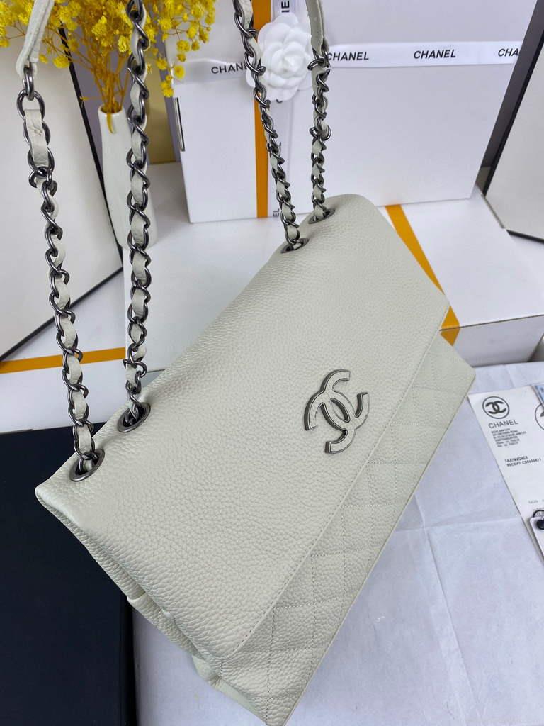 Chanel AS8095 Chanel Flap bag Calfskin White