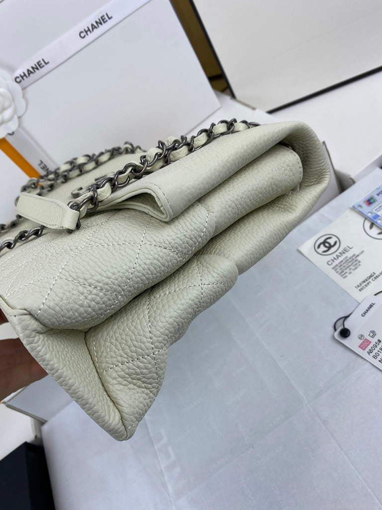 Chanel AS8095 Chanel Flap bag Calfskin White