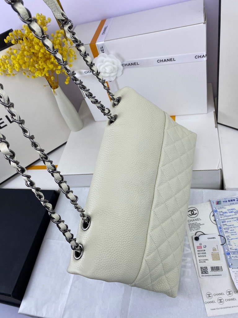 Chanel AS8095 Chanel Flap bag Calfskin White