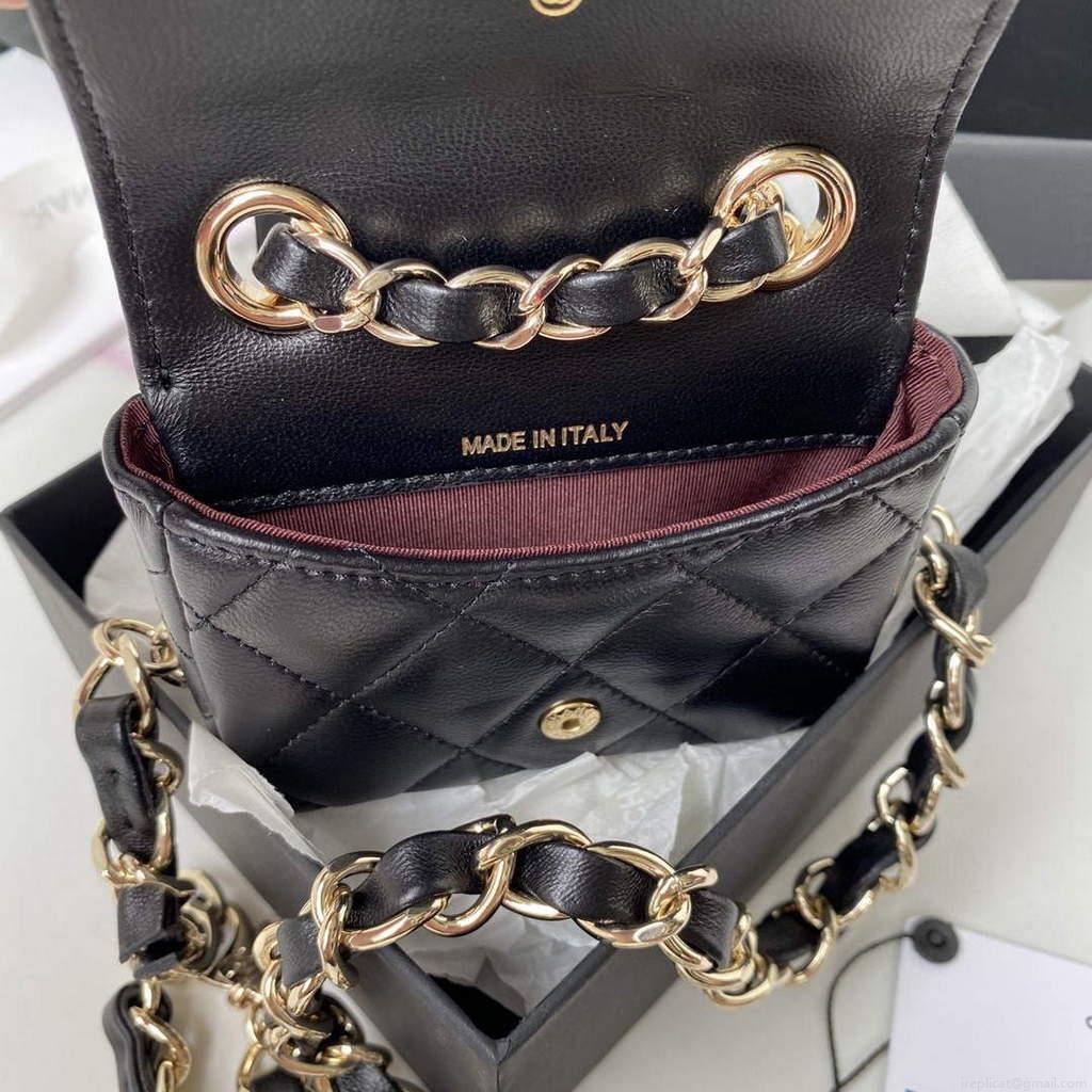 Chanel AP2305 Chanel Mini Flap bag Lambskin Black