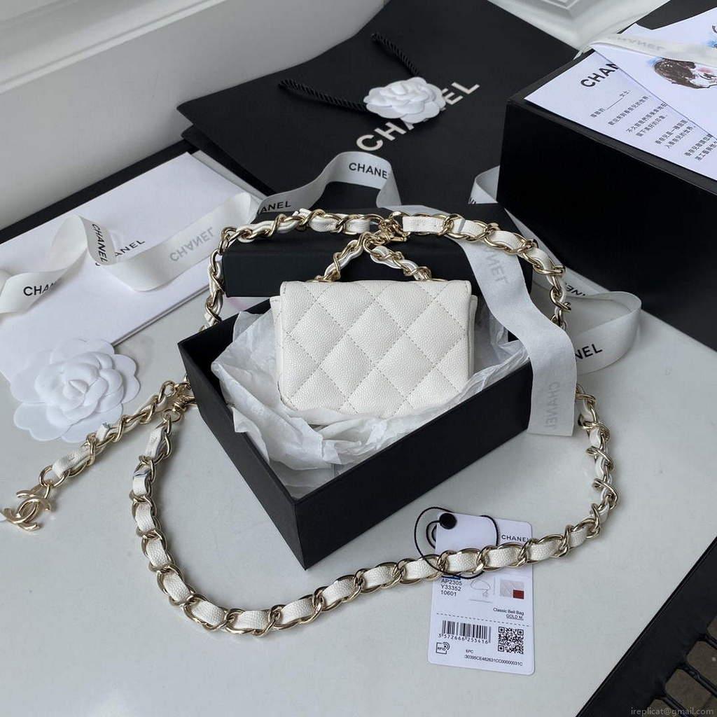 Chanel AP2305 Chanel Mini Flap bag Calfskin White
