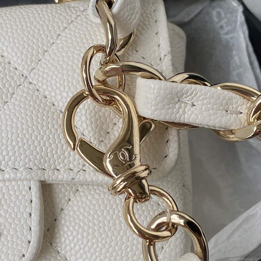 Chanel AP2305 Chanel Mini Flap bag Calfskin White