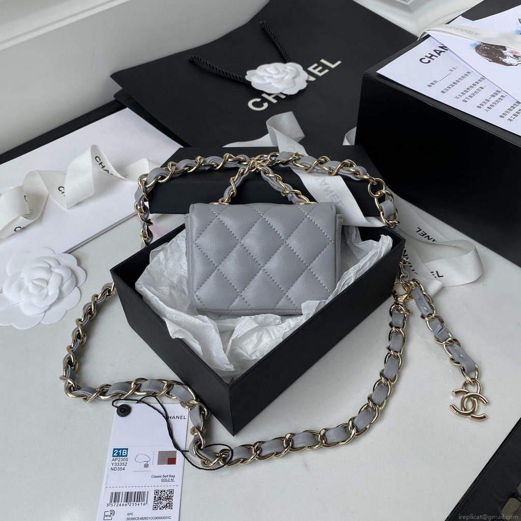 Chanel AP2305 Chanel Mini Flap bag Calfskin Grey