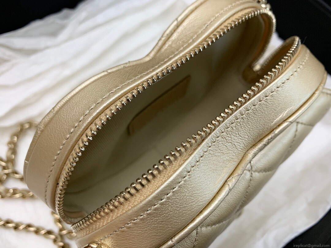 Chanel AS2927 Heart Clutch with chain Lambskin AP2784 Gold