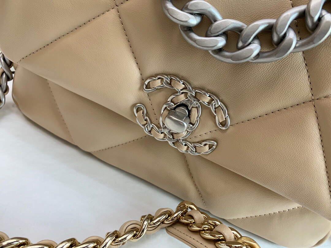 Chanel As1160 Chanel 19 Handbag Flap Lambskin Ocher Yellow Gold