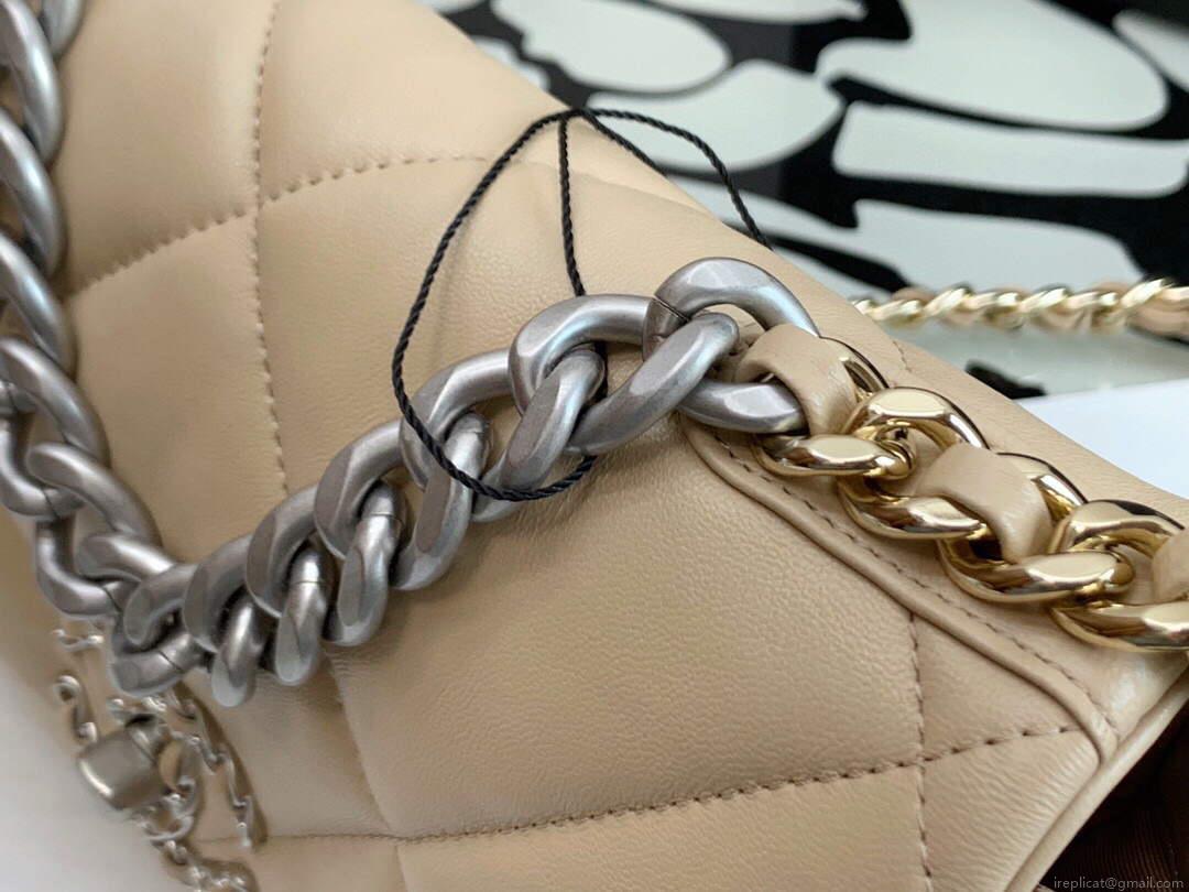 Chanel As1160 Chanel 19 Handbag Flap Lambskin Ocher Yellow Gold