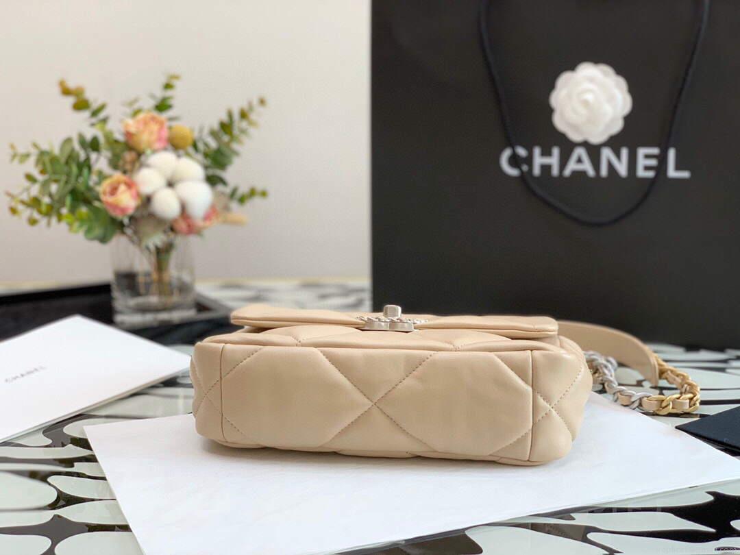 Chanel As1160 Chanel 19 Handbag Flap Lambskin Ocher Yellow Gold