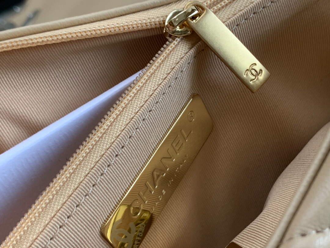 Chanel As1160 Chanel 19 Handbag Flap Lambskin Ocher Yellow Gold