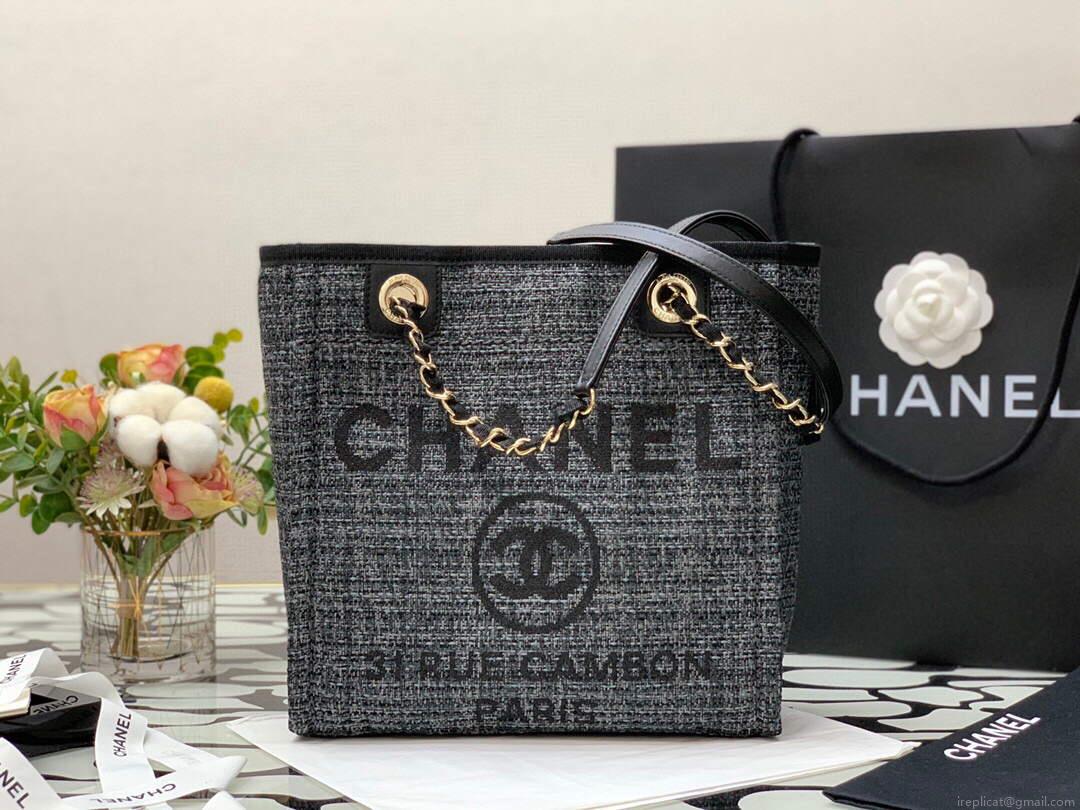 Chanel A66941 Chanel Medium Shopping Bag Tote Shoulder Black