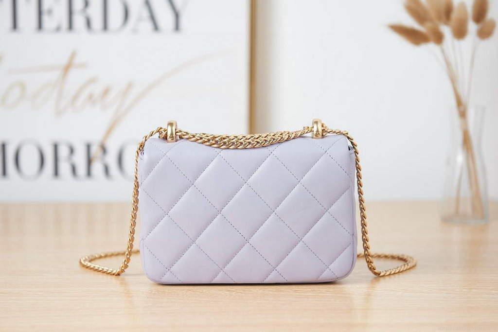 Chanel AS3113 Mini Flap Bag Lambskin Light Purple