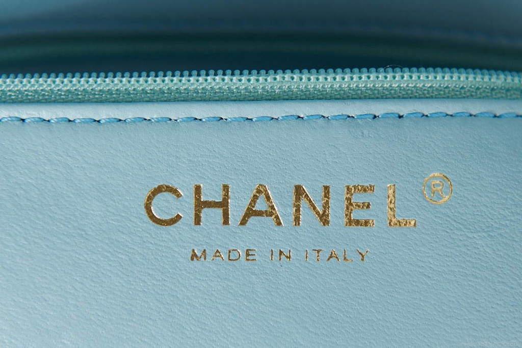 Chanel AS3113 Mini Flap Bag Lambskin Light Blue