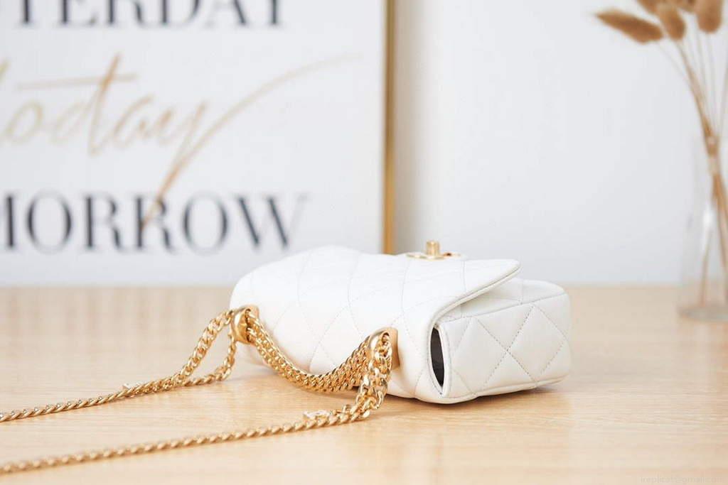 Chanel AS3113 Mini Flap Bag Lambskin White
