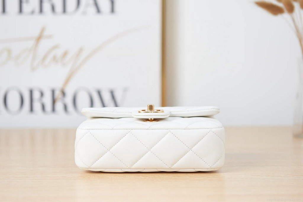 Chanel AS3113 Mini Flap Bag Lambskin White