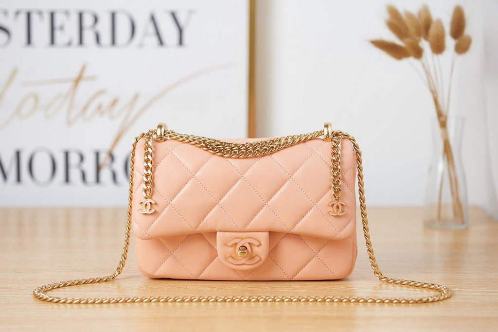 Chanel AS3114 Flap Bag Lambskin Ocher Yellow