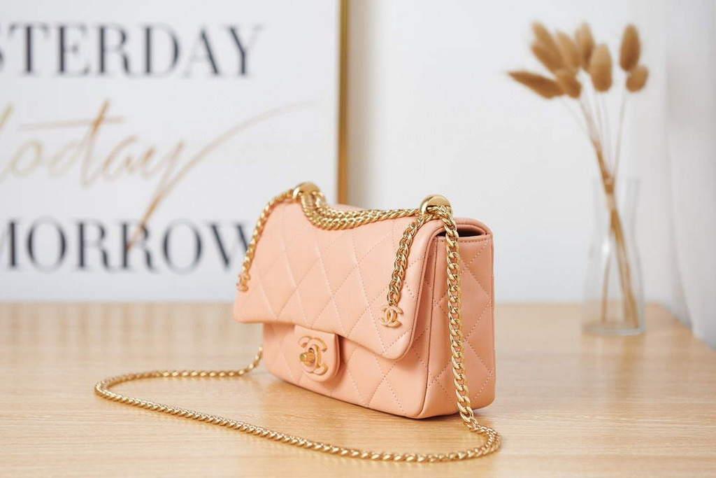 Chanel AS3114 Flap Bag Lambskin Ocher Yellow