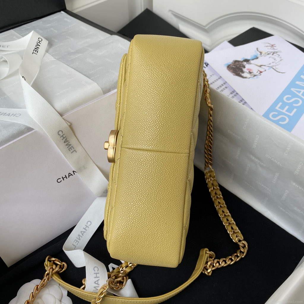 Chanel AS3103 Chanel 19 Handbag Calfskin Yellow