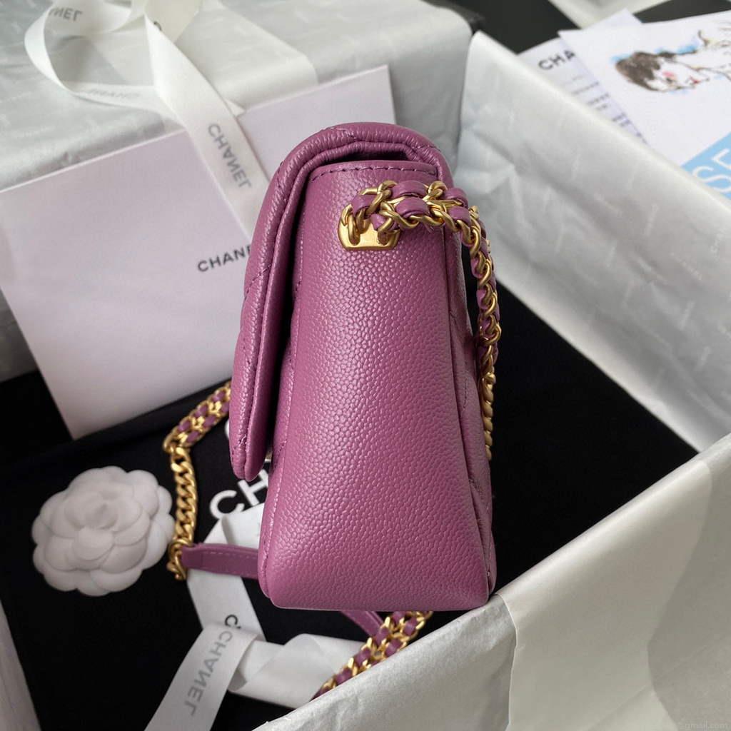 Chanel AS3103 Chanel 19 Handbag Calfskin Purple