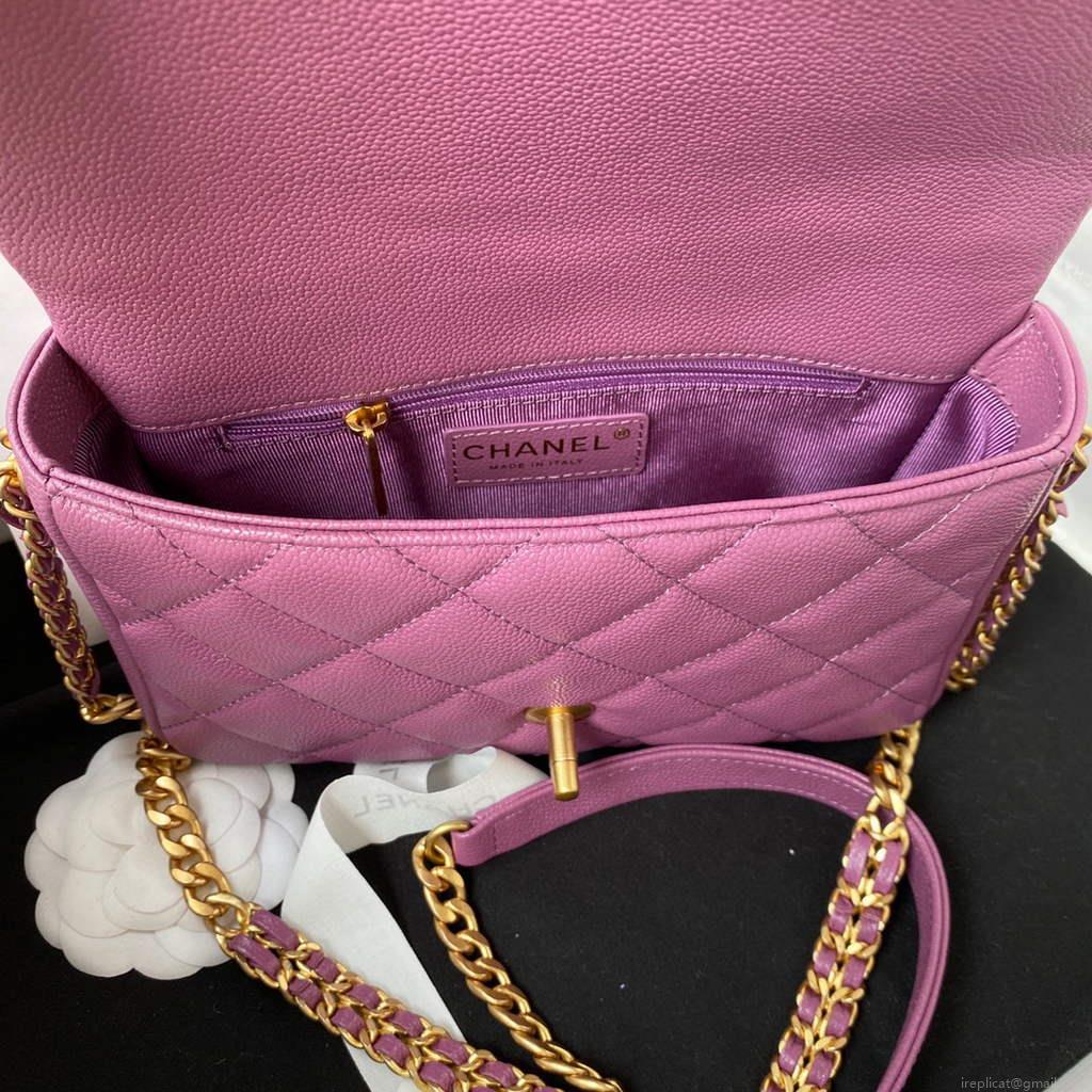 Chanel AS3103 Chanel 19 Handbag Calfskin Purple
