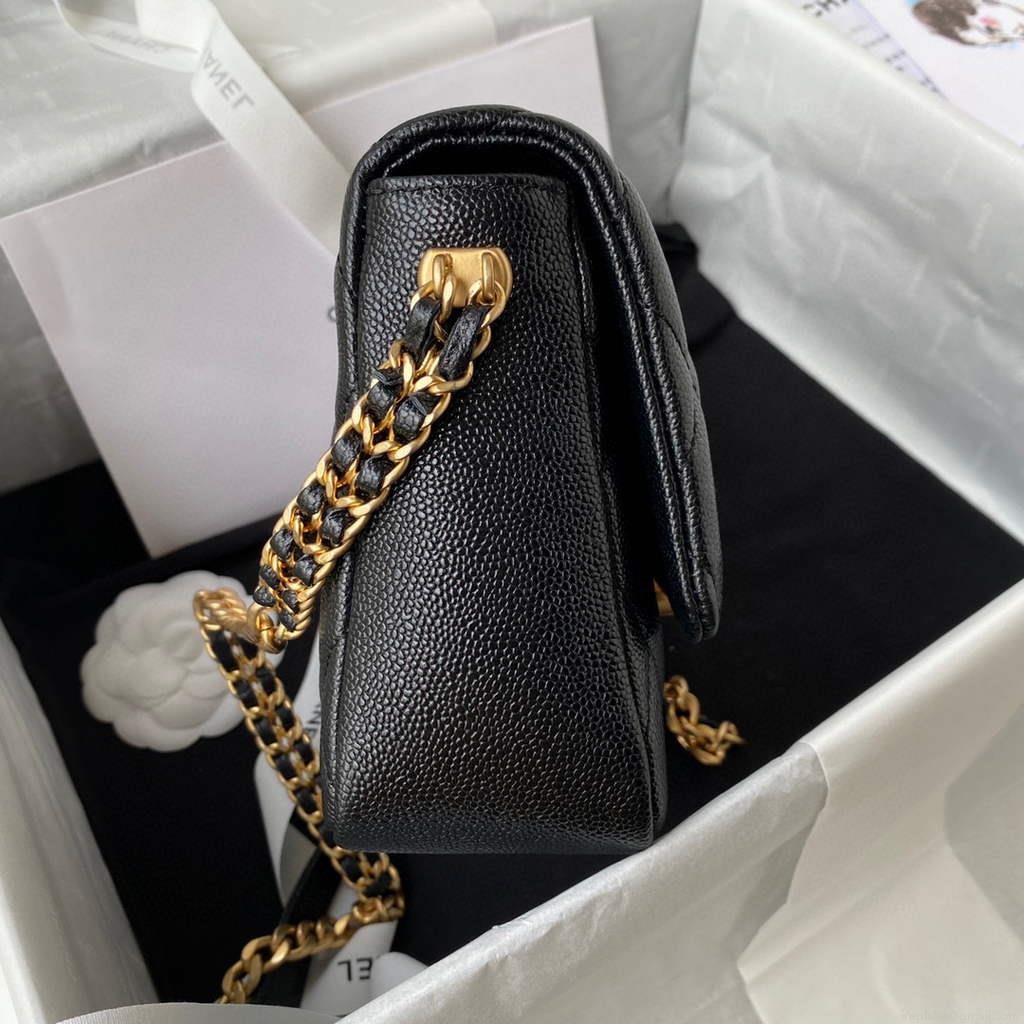 Chanel AS3103 Chanel 19 Handbag Calfskin Black