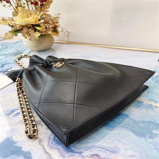 Chanel AS2170 Large shopping Tote bag Shiny Lambskin black