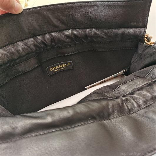 Chanel AS2170 Large shopping Tote bag Shiny Lambskin black