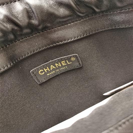 Chanel AS2170 Large shopping Tote bag Shiny Lambskin black