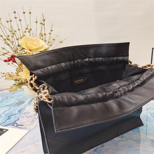 Chanel AS2170 Large shopping Tote bag Shiny Lambskin black