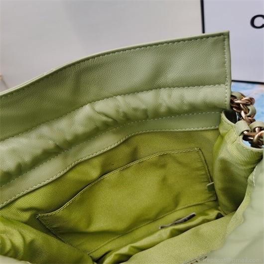 Chanel AS2170 Large shopping Tote bag Shiny Lambskin Green