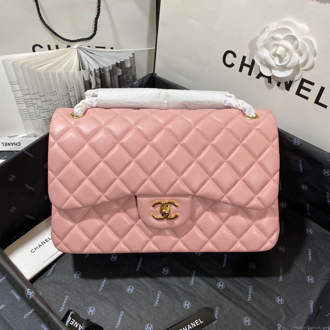 Chanel CF A01113 Classic Flap Bag in Lambskin Light Pink