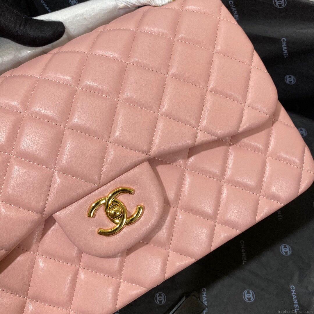 Chanel CF A01113 Classic Flap Bag in Lambskin Light Pink
