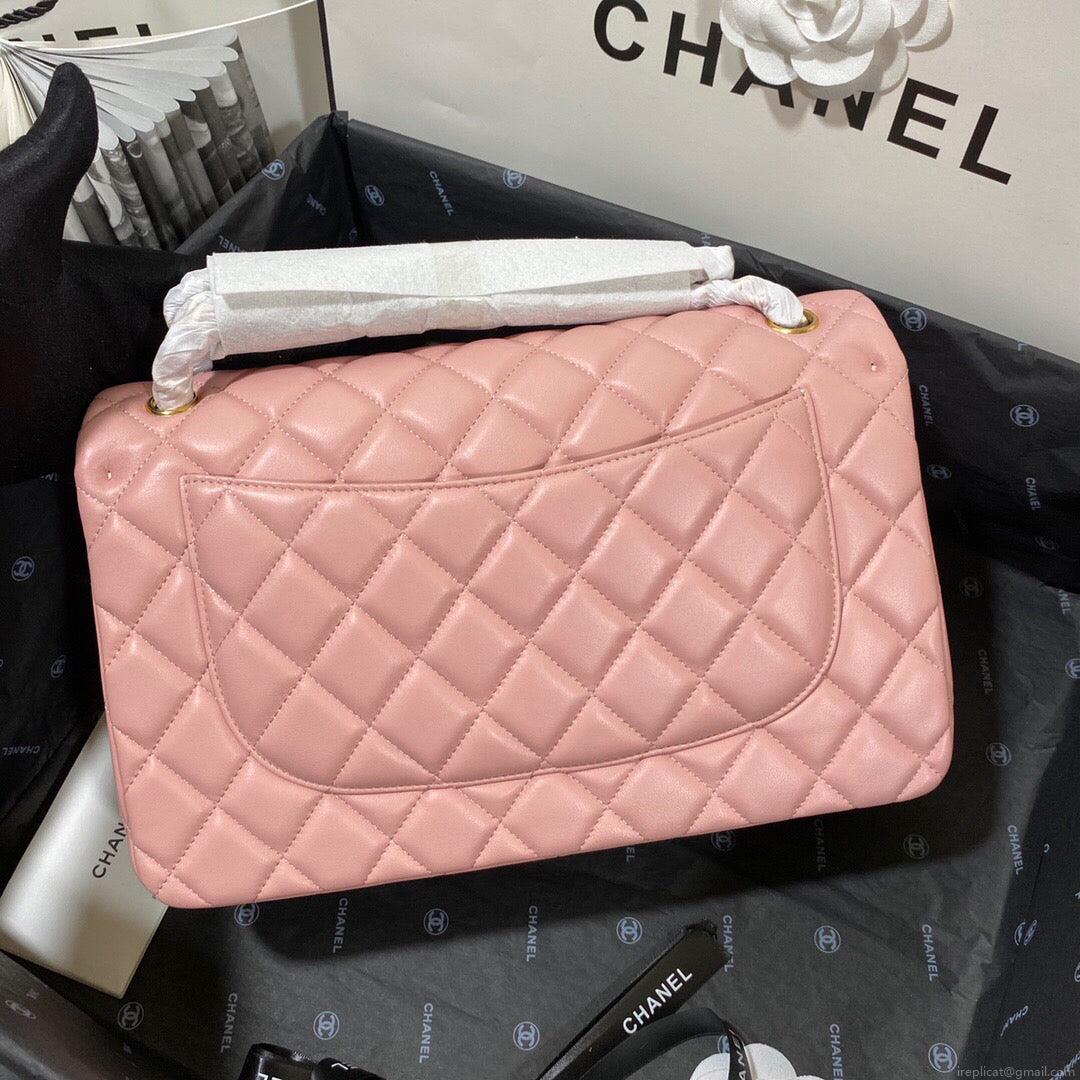 Chanel CF A01113 Classic Flap Bag in Lambskin Light Pink