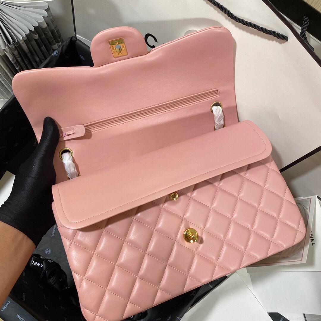 Chanel CF A01113 Classic Flap Bag in Lambskin Light Pink