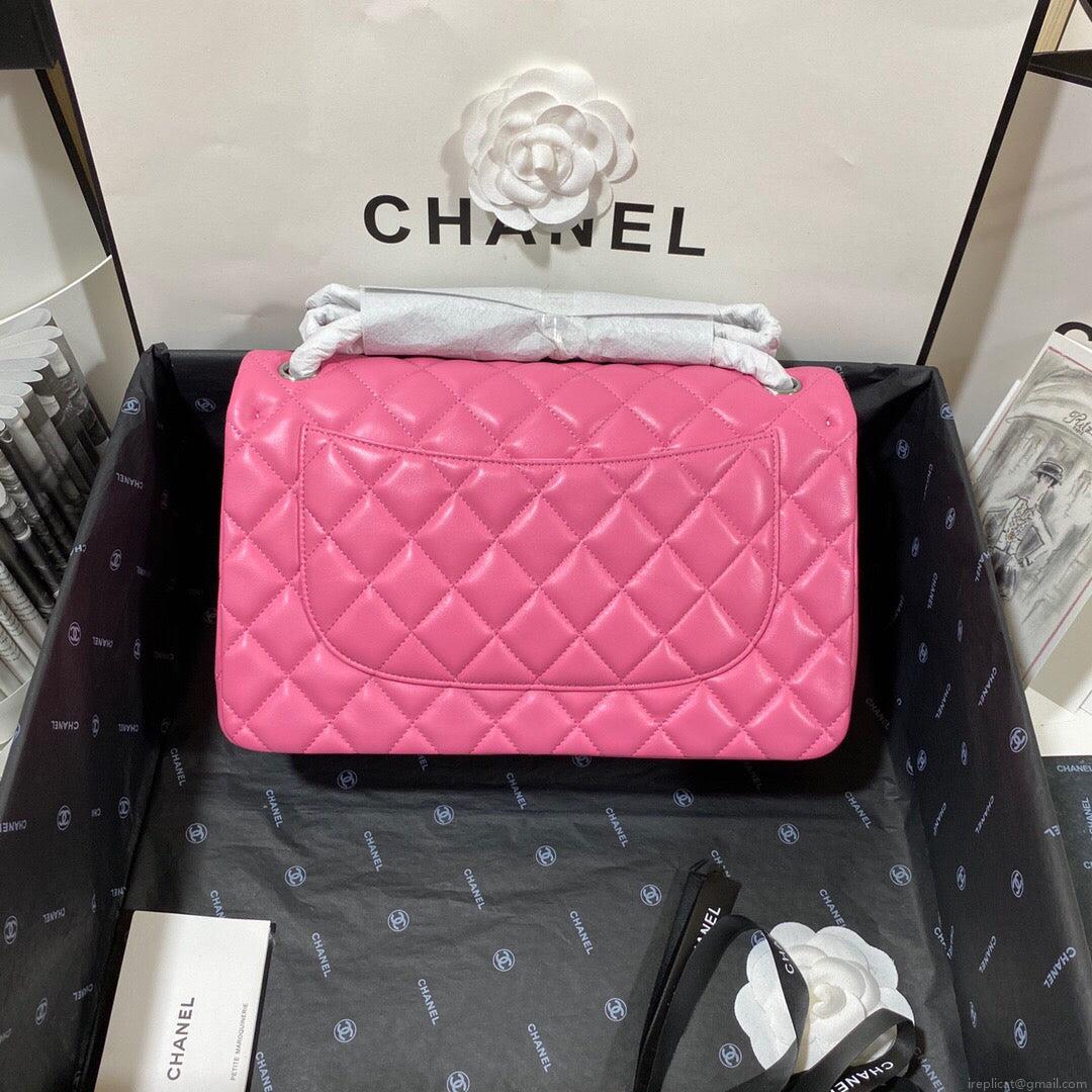 Chanel CF A01113 Classic Flap Bag in Lambskin Pink
