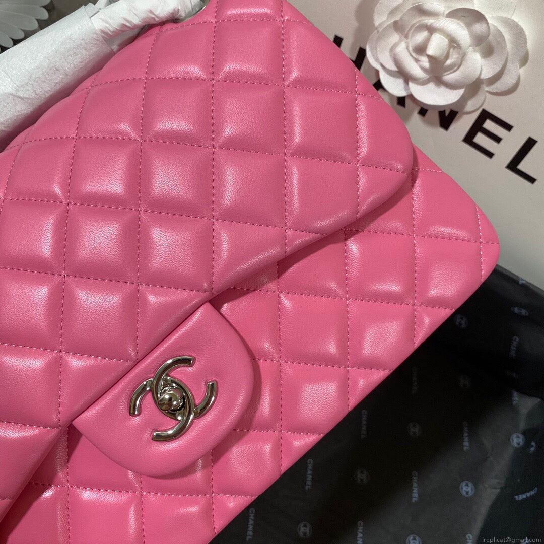 Chanel CF A01113 Classic Flap Bag in Lambskin Pink