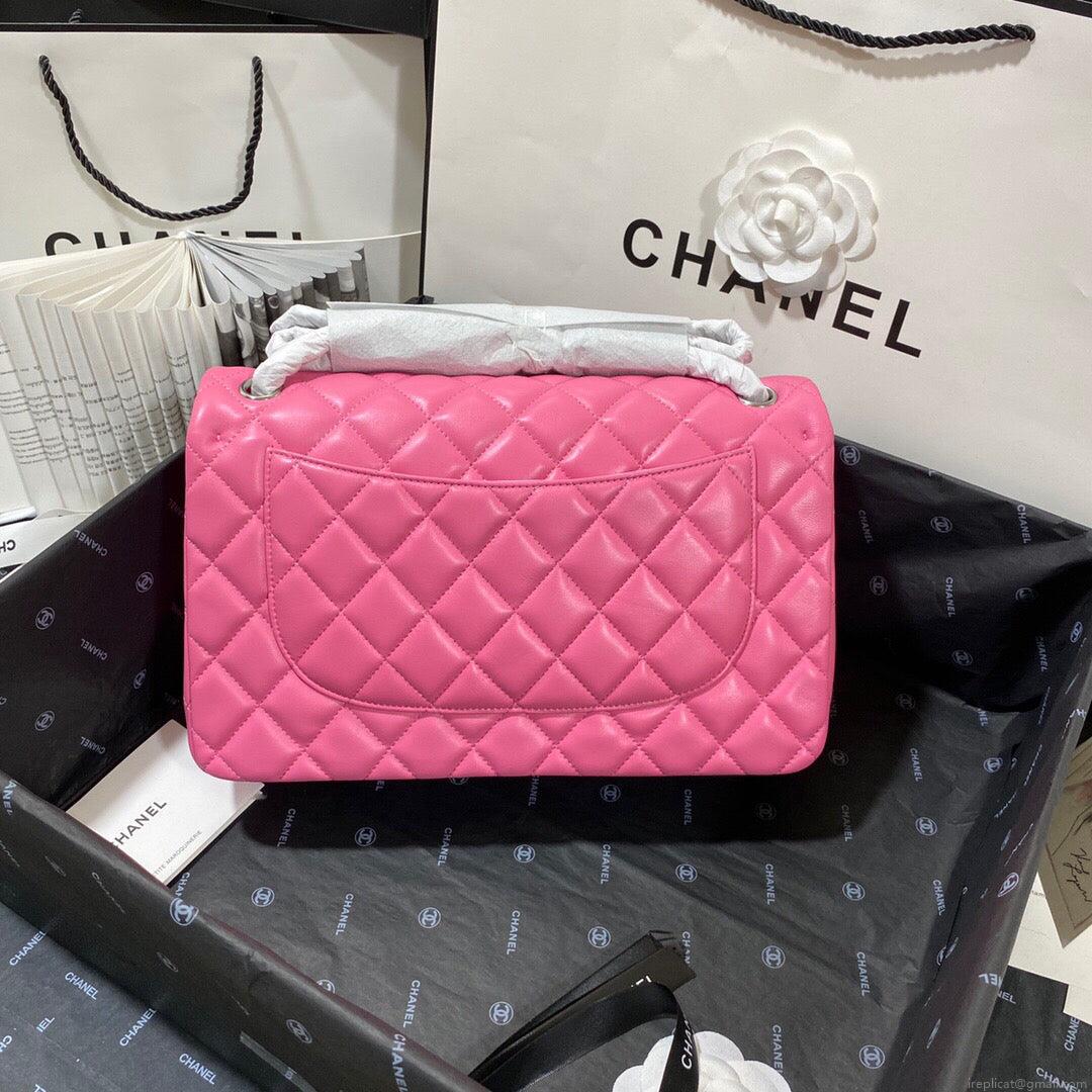 Chanel CF A01113 Classic Flap Bag in Lambskin Pink