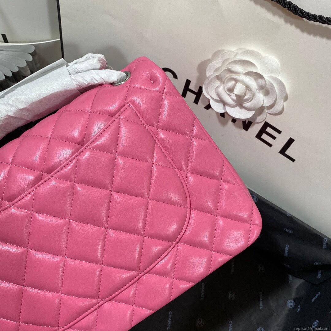 Chanel CF A01113 Classic Flap Bag in Lambskin Pink